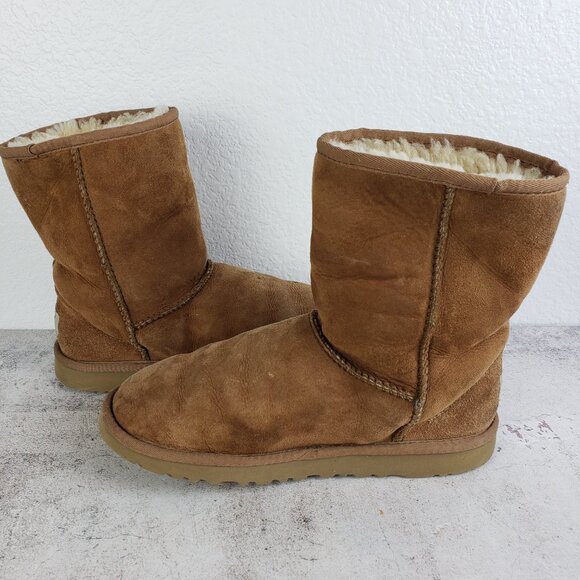 UGG Classic Midcalf Boots Brown Chestnut Comfort sz 6 Shearling Suede Sheepskin - Picture 13 of 15